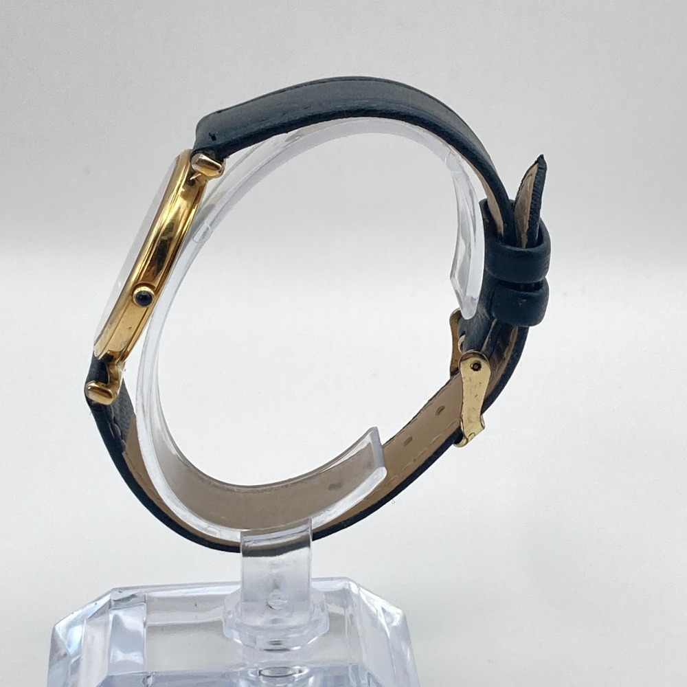 Vintage Lassale Men's Watch 32mm Gold Tone 5E20-8A69 Slim Black Band New Battery - Picture 5 of 16